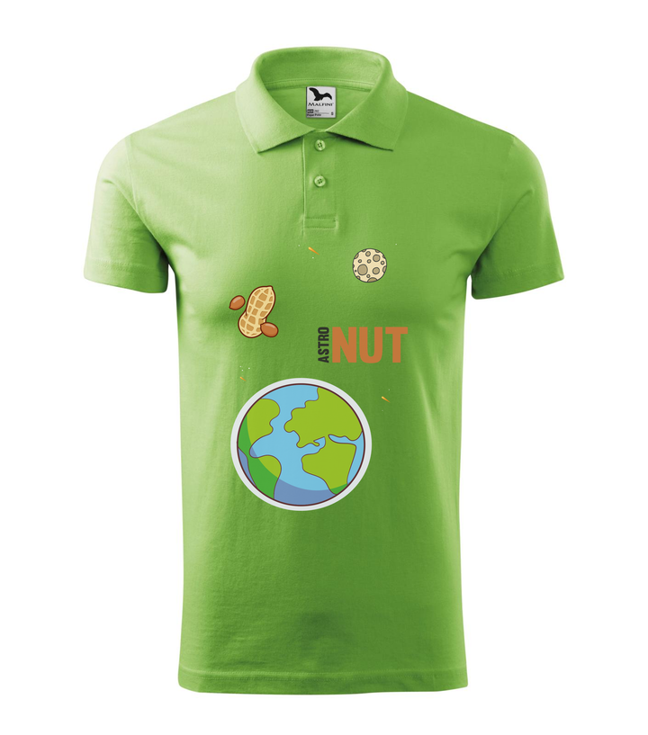AstroNUT - Galléros férfi póló borsózöld