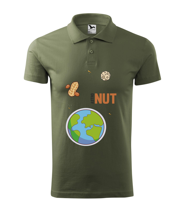 AstroNUT - Galléros férfi póló khaki