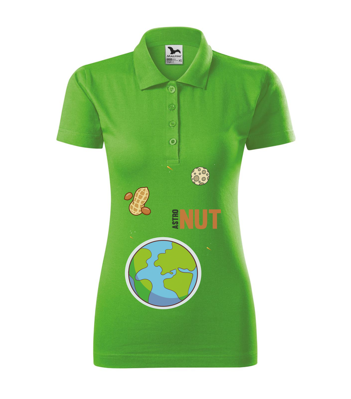 AstroNUT - Galléros női póló almazöld