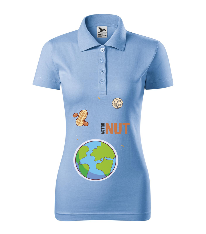 AstroNUT - Galléros női póló égszínkék