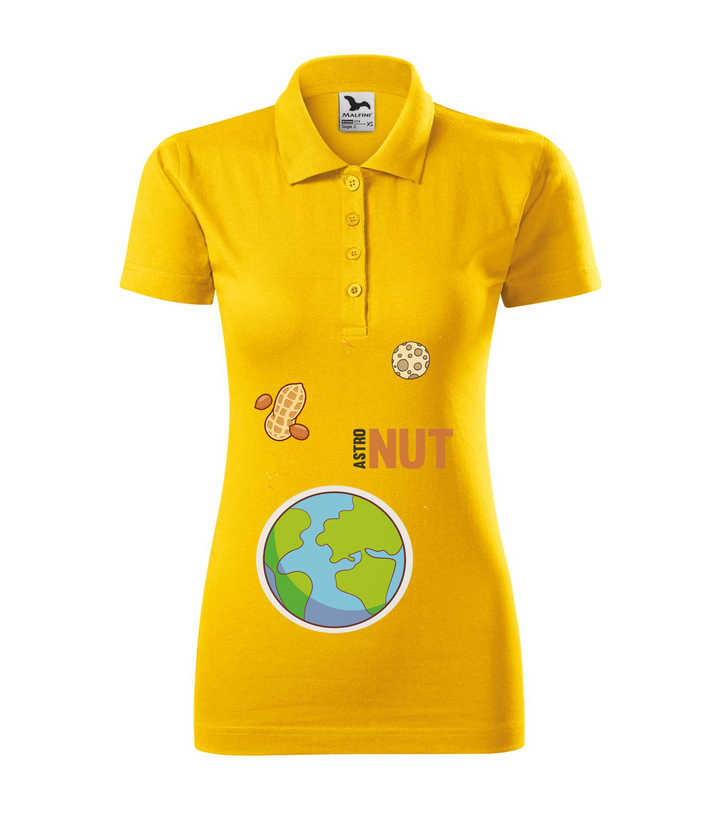 AstroNUT - Galléros női póló sárga