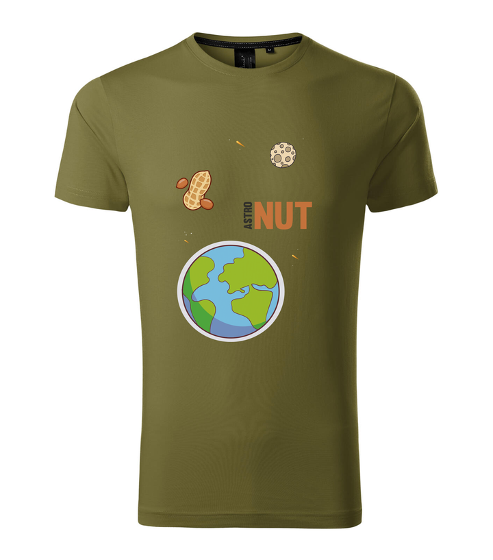 AstroNUT - Prémium férfi póló avokádózöld
