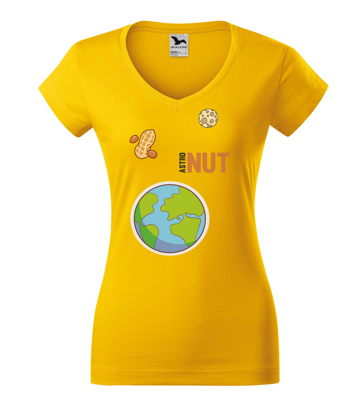AstroNUT - V-nyakú női póló sárga