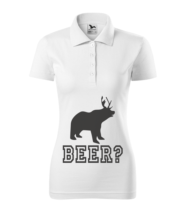 Beer, Deer, Bear? - Galléros női póló fehér