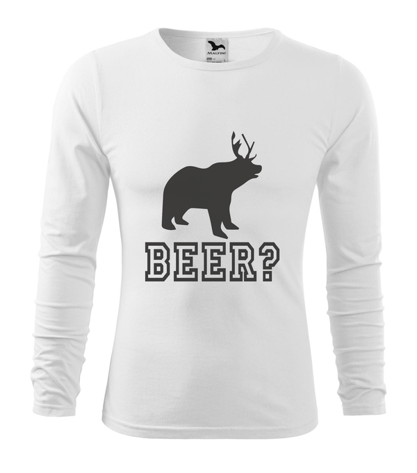 Beer, Deer, Bear? - Hosszú ujjú férfi póló fehér