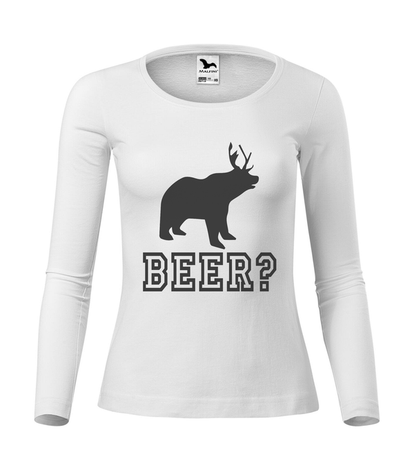 Beer, Deer, Bear? - Hosszú ujjú női póló fehér
