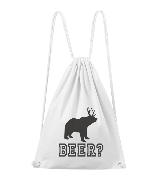 Beer, Deer, Bear? - Pamut hátizsák fehér