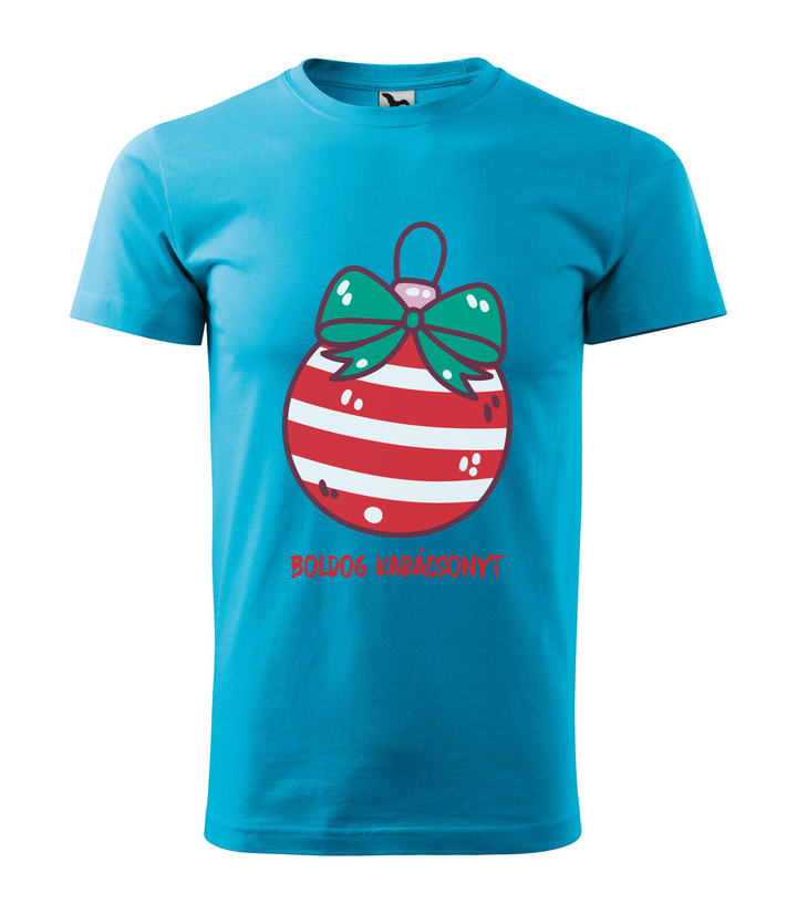 Boldog karácsonyt karácsonyfa dísz - Férfi póló türkiz