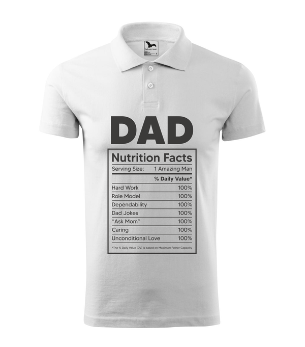 Dad nutrition facts - Galléros férfi póló fehér