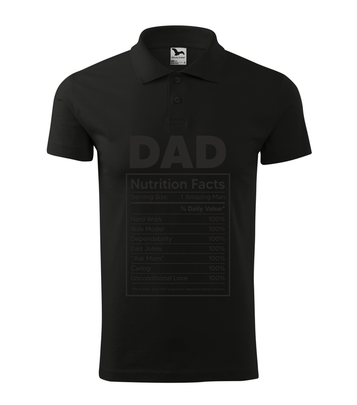Dad nutrition facts - Galléros férfi póló fekete