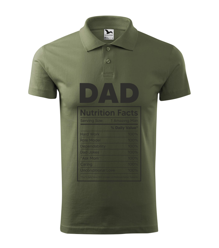 Dad nutrition facts - Galléros férfi póló khaki