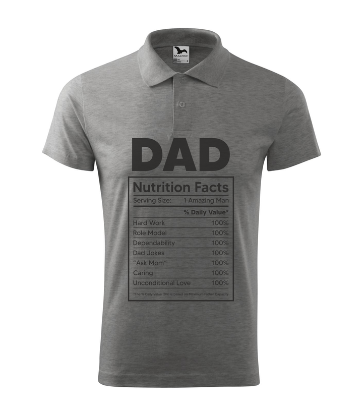 Dad nutrition facts - Galléros férfi póló sötétszürke