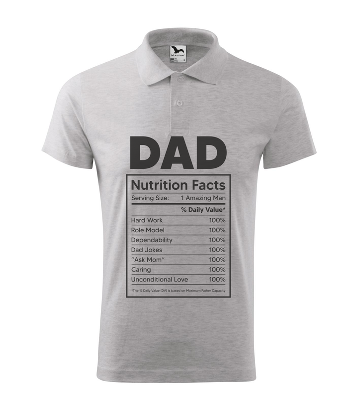 Dad nutrition facts - Galléros férfi póló világosszürke