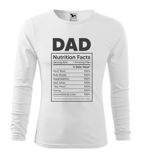 Dad nutrition facts - Hosszú ujjú férfi póló fehér