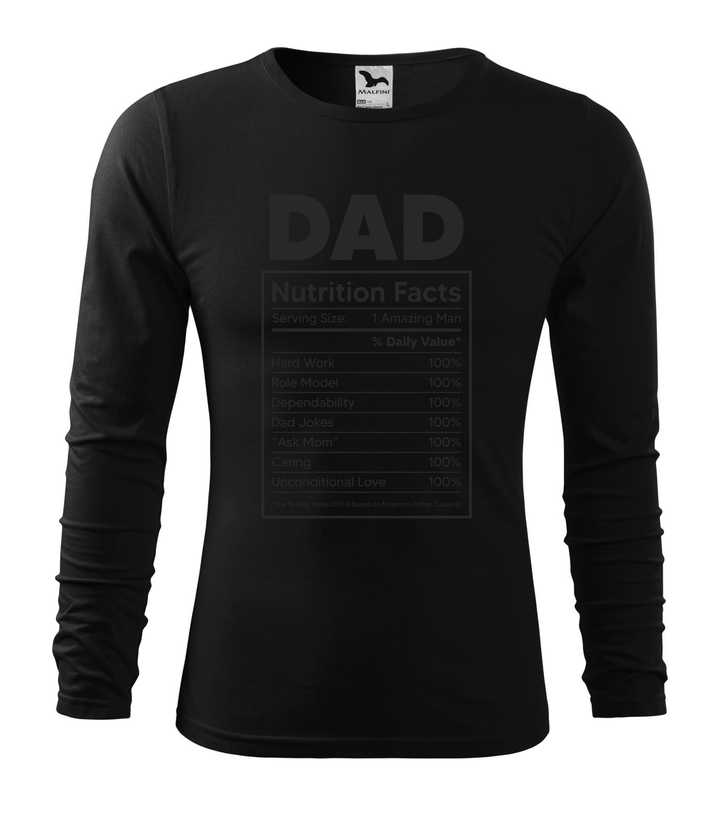 Dad nutrition facts - Hosszú ujjú férfi póló fekete