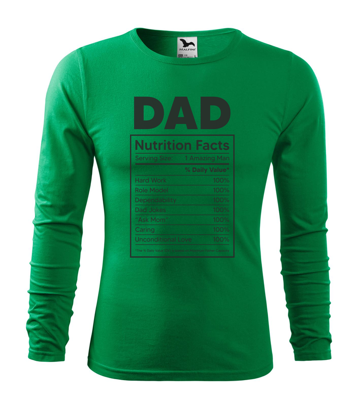 Dad nutrition facts - Hosszú ujjú férfi póló fűzöld