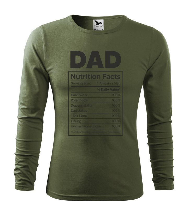 Dad nutrition facts - Hosszú ujjú férfi póló khaki