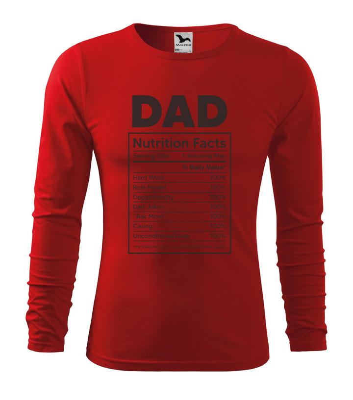 Dad nutrition facts - Hosszú ujjú férfi póló piros