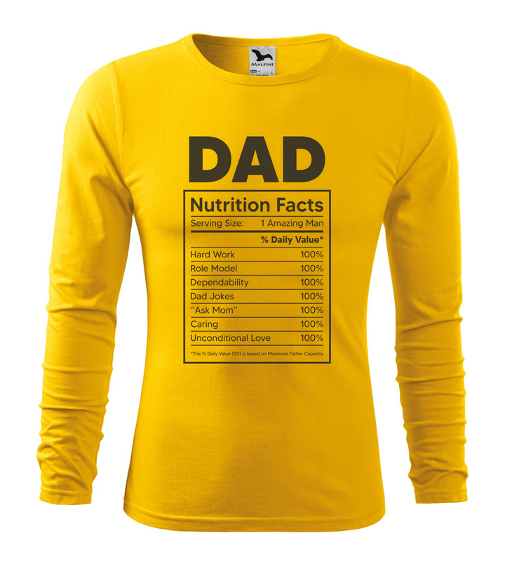 Dad nutrition facts - Hosszú ujjú férfi póló sárga