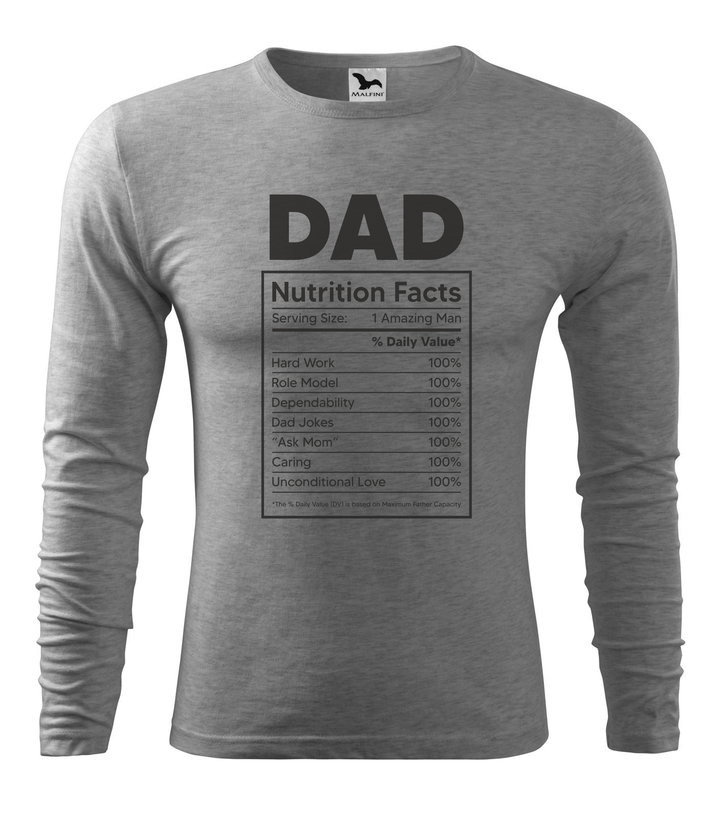 Dad nutrition facts - Hosszú ujjú férfi póló sötétszürke