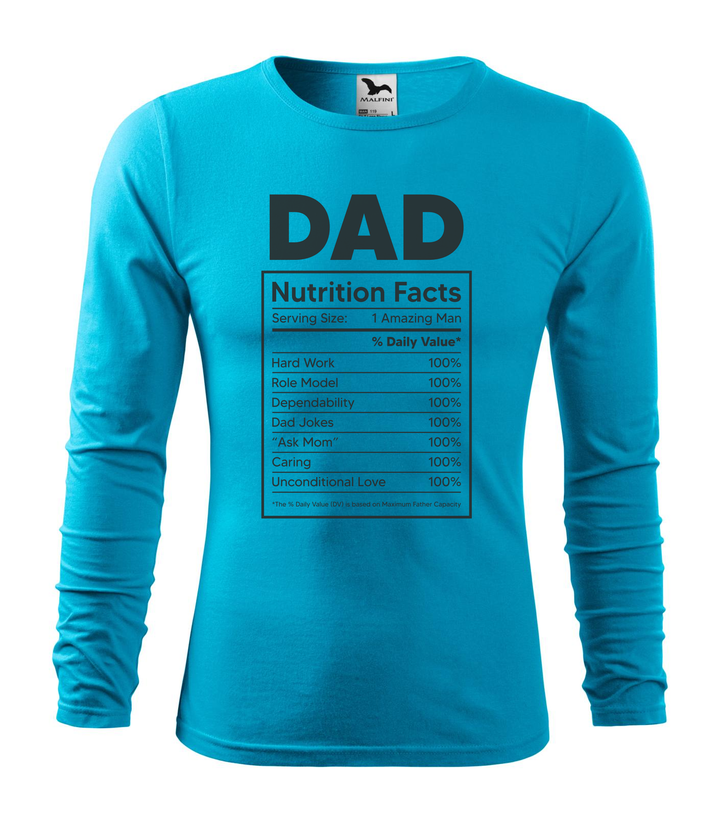Dad nutrition facts - Hosszú ujjú férfi póló türkiz