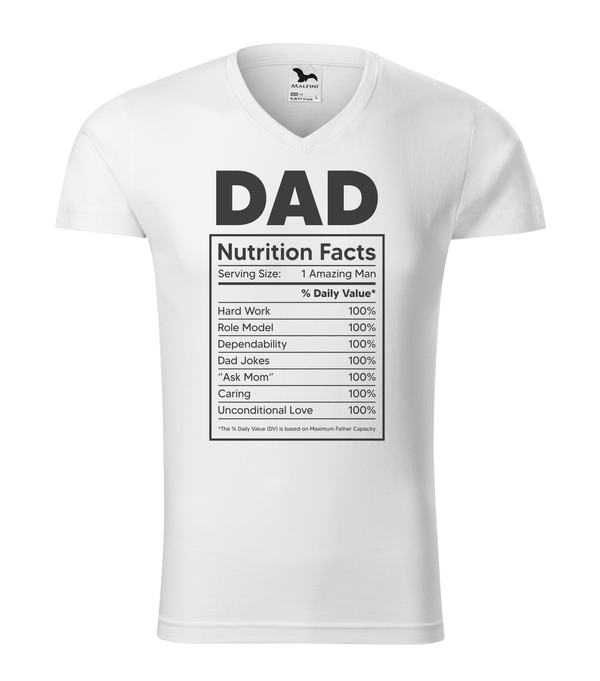 Dad nutrition facts - V-nyakú férfi póló fehér