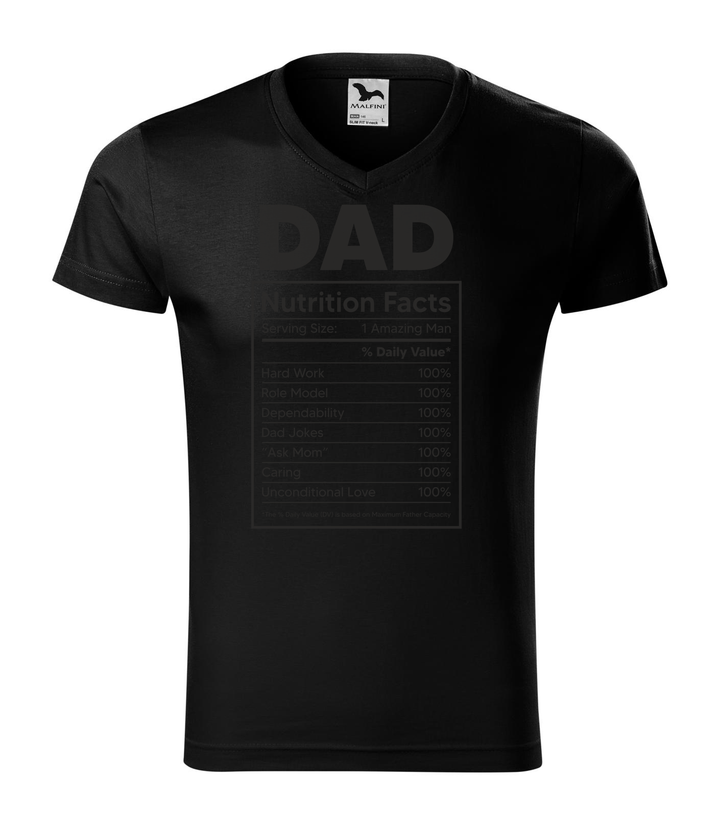 Dad nutrition facts - V-nyakú férfi póló fekete