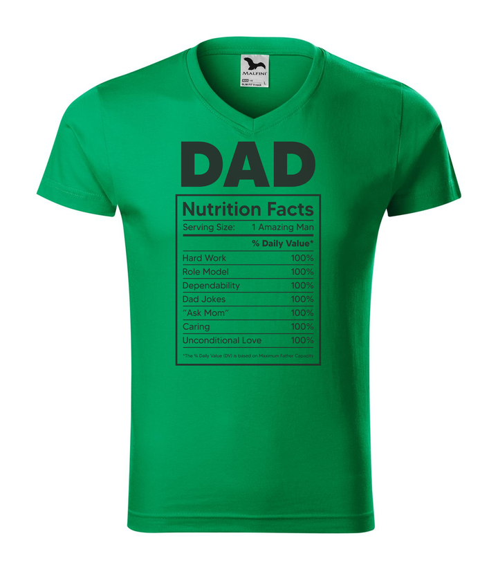 Dad nutrition facts - V-nyakú férfi póló fűzöld