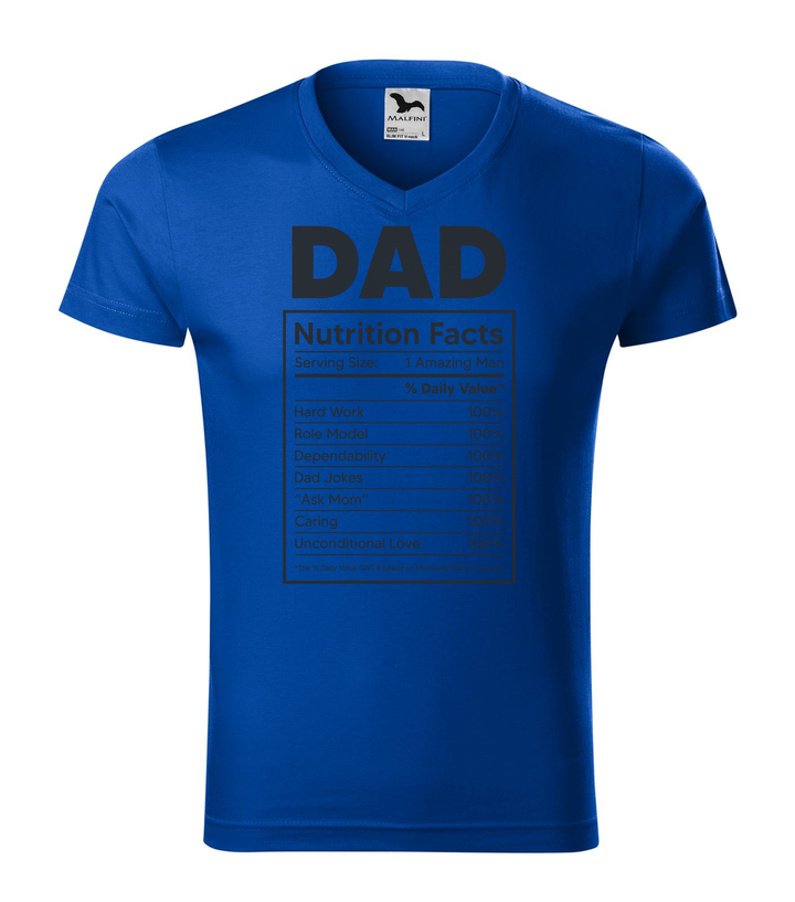 Dad nutrition facts - V-nyakú férfi póló királykék