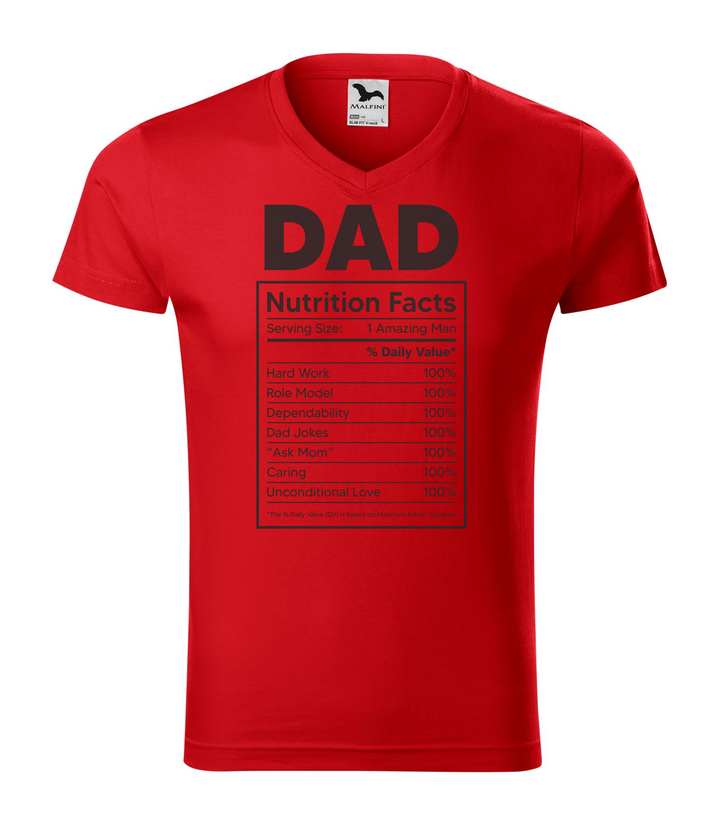 Dad nutrition facts - V-nyakú férfi póló piros