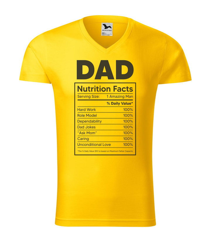 Dad nutrition facts - V-nyakú férfi póló sárga