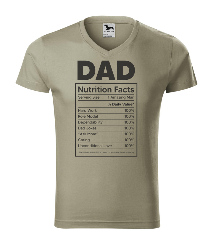 Dad nutrition facts - V-nyakú férfi póló világos khaki