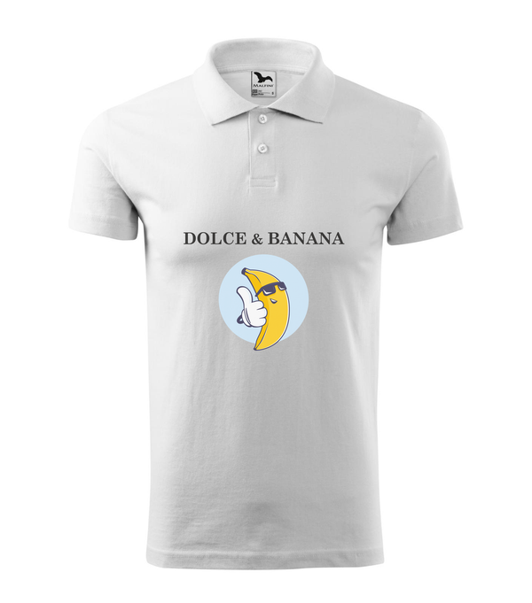 Dolce & Banana - Galléros férfi póló fehér
