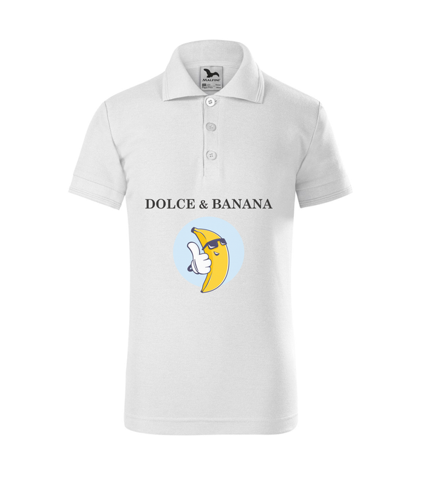 Dolce & Banana - Galléros gyerek póló fehér