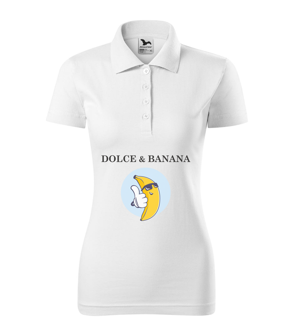Dolce & Banana - Galléros női póló fehér