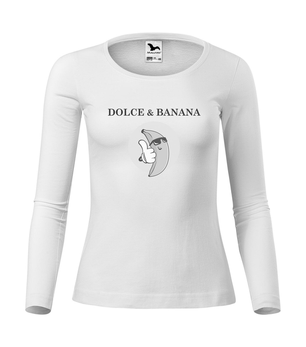 Dolce & Banana - Hosszú ujjú női póló fehér