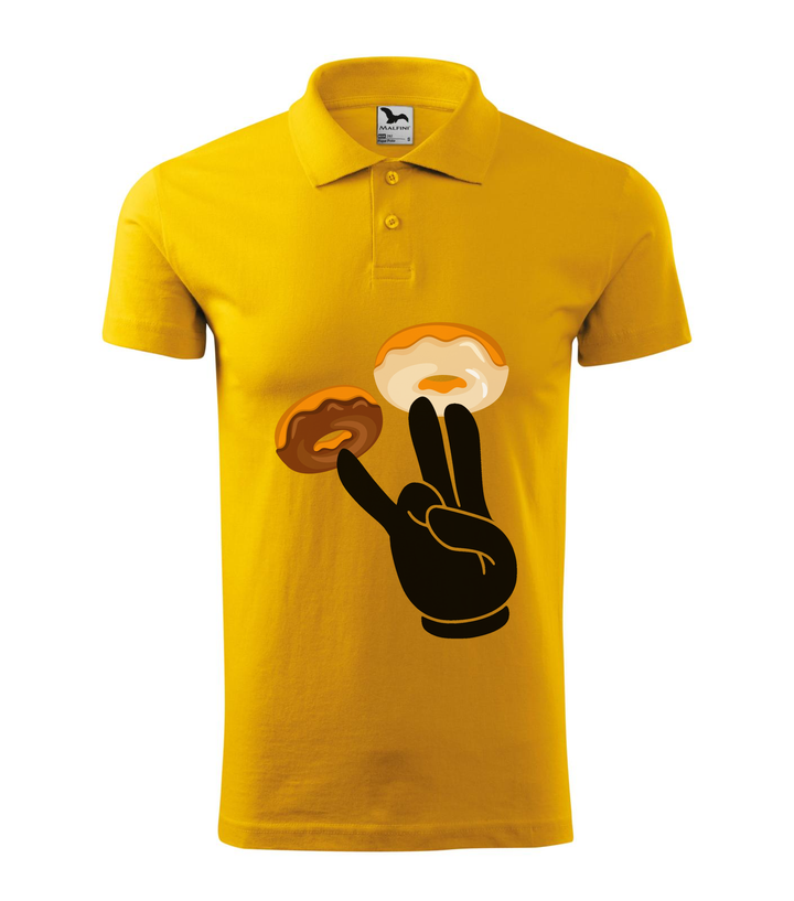 Fánkok és ujjak - Galléros férfi póló sárga