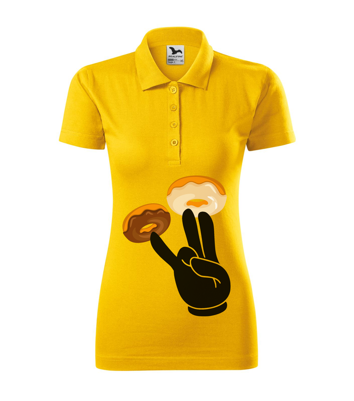 Fánkok és ujjak - Galléros női póló sárga