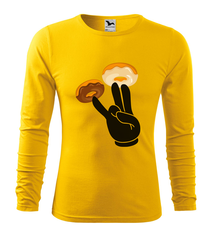 Fánkok és ujjak - Hosszú ujjú férfi póló sárga