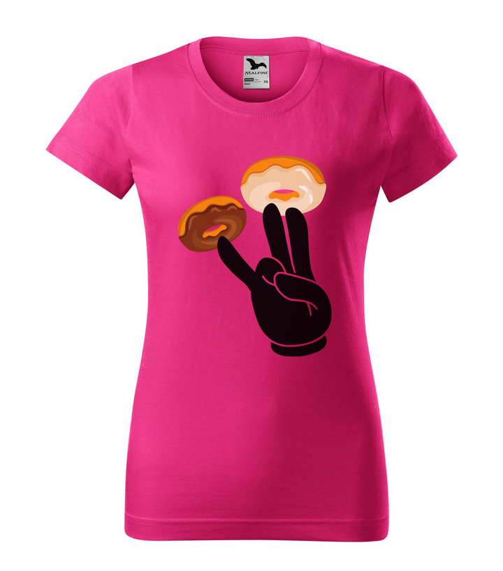 Fánkok és ujjak - Női póló bíborszín