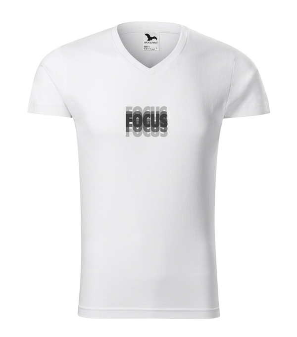 Focus - V-nyakú férfi póló fehér