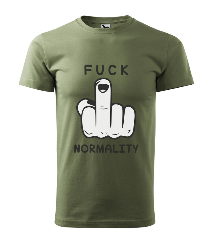 Fuck normality - Férfi póló khaki
