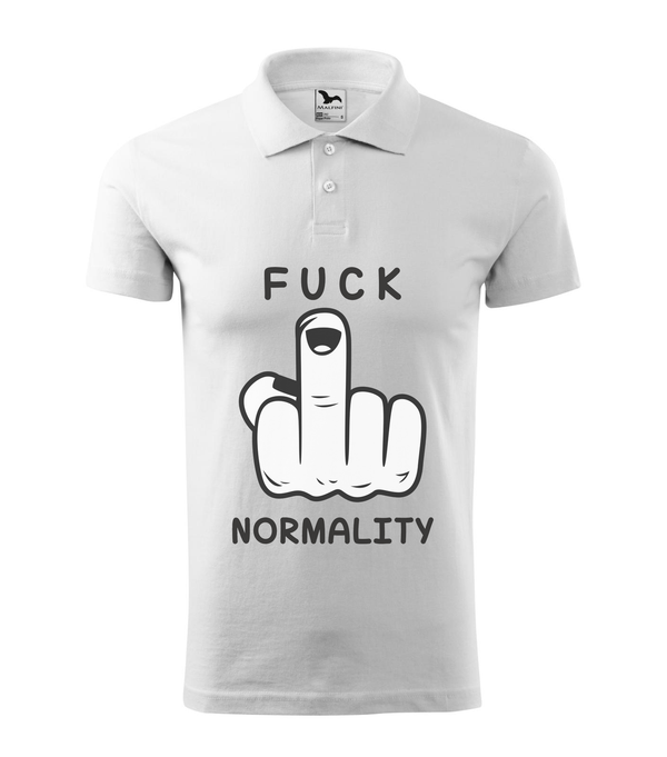 Fuck normality - Galléros férfi póló fehér