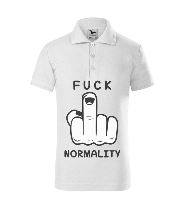 Fuck normality - Galléros gyerek póló fehér