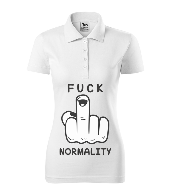 Fuck normality - Galléros női póló fehér