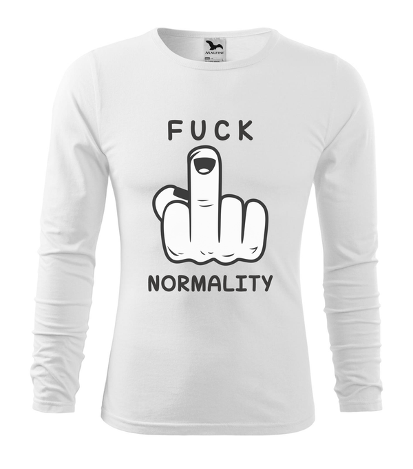 Fuck normality - Hosszú ujjú férfi póló fehér