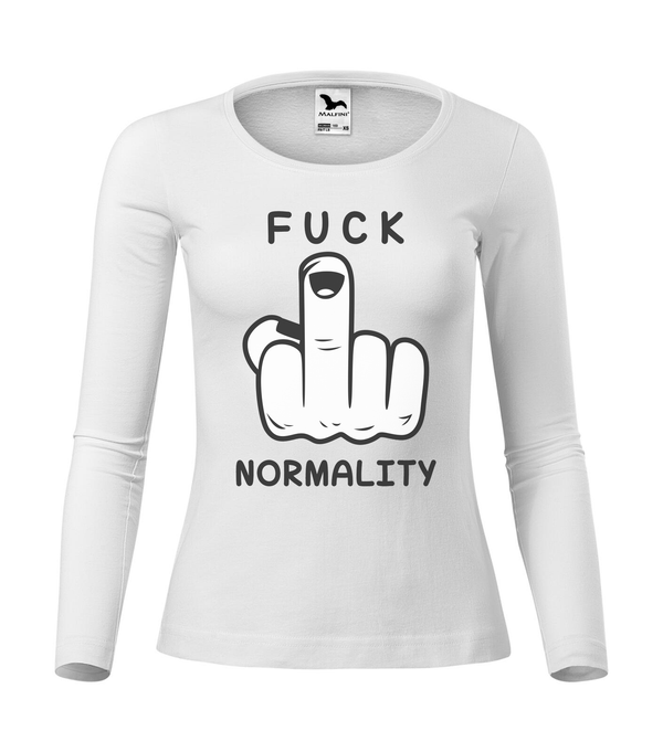 Fuck normality - Hosszú ujjú női póló fehér