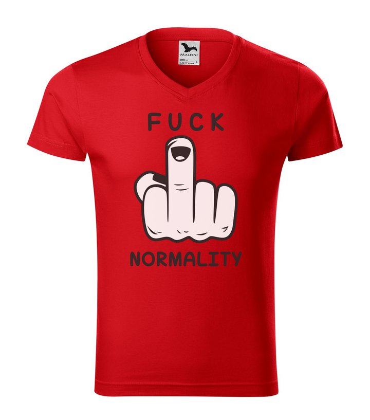 Fuck normality - V-nyakú férfi póló piros