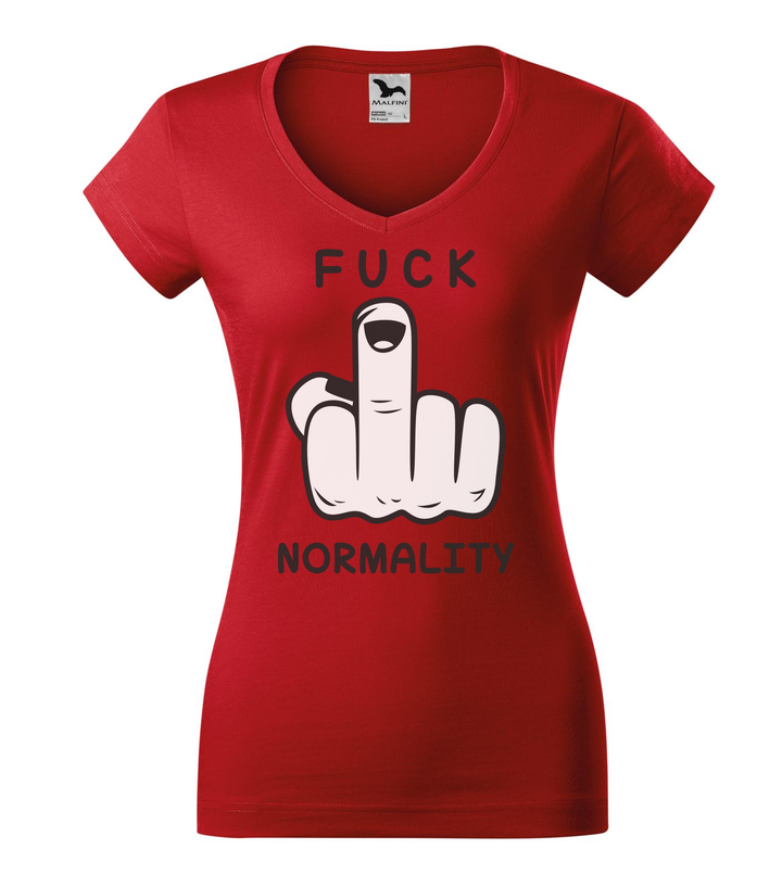 Fuck normality - V-nyakú női póló piros