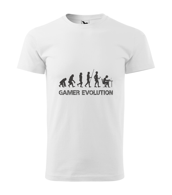 Gamer evolution - Férfi póló fehér